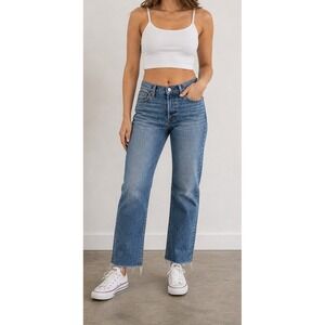 Levi's 542 Jeans Women 31x30 Low Rise Straight‎ Leg Raw Hem Y2K Vintage Wash